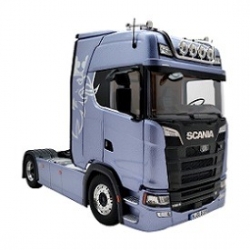 1019/22  Scania V8 730S fictionblue mit Dekor 1:18